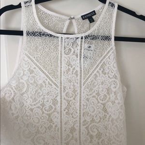 NWT white lace tank express S